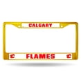 thumbnail image 1 of Calgary Hockey Flames Gold Chrome Metal (Yellow Painted) License Plate Frame, 1 of 6