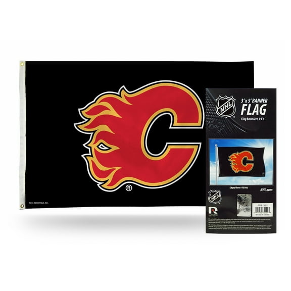 Calgary Hockey Flame's Indoor Outdoor 3 x 5 Hockey Banner Flag with grommets for hanging