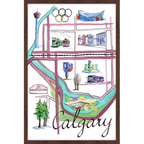 "Calgary Olympics 1" Framed Painting Print