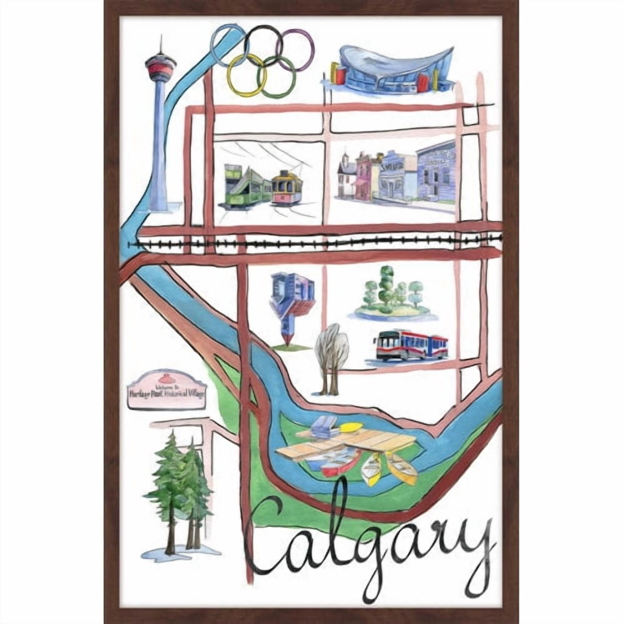 "Calgary Olympics 2" Framed Painting Print