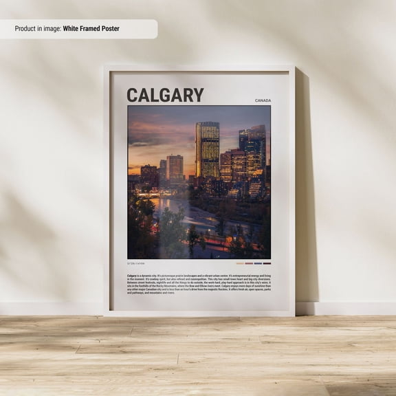 Calgary Poster Travel Poster Travel Wall Art Minimal Travel Wall Print Canada City Print Calgary UNFRAMED Poster, Wall Art for Decor, Present, 24x36