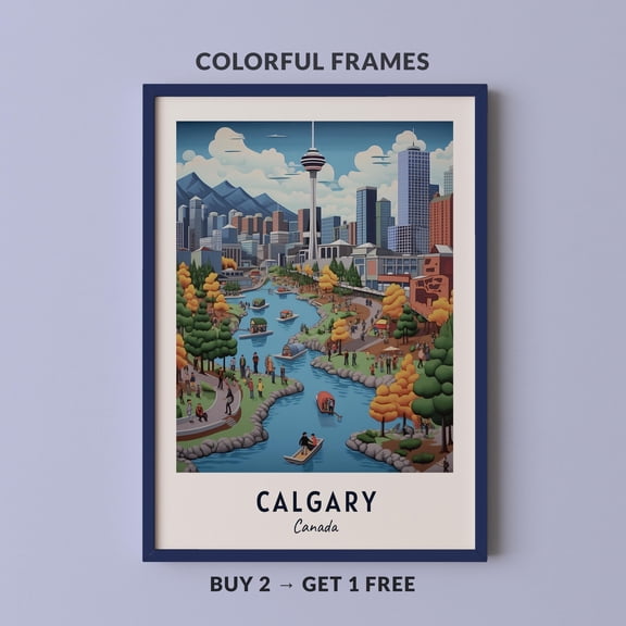 Calgary Travel Canada City Cityscape Poster , Poster Print Only