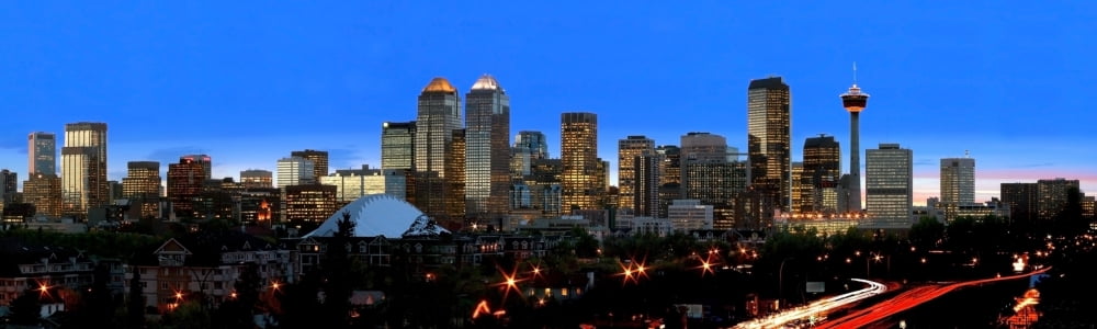 Calgarys Skyline Canvas Art - Richard Wear Design Pics (44 x 13)