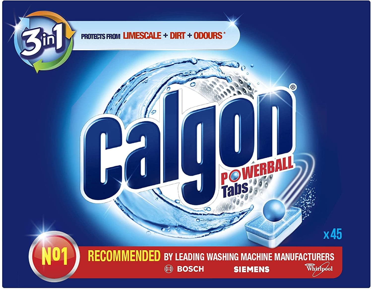 Calgon 3in1 Powerball Tabs - Pack of 45 Tablets