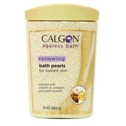 Calgon Ageless Renewing Bath Pearl Vitamin E, Collagen & Pearl Powder, 16oz