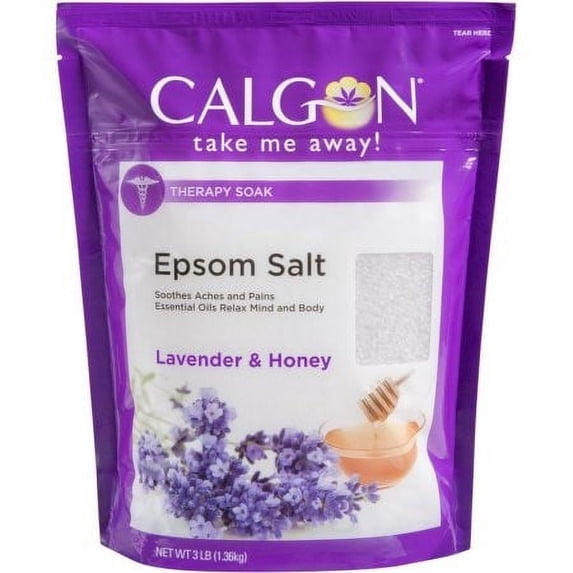 Calgon Lavender and Honey Soothing and Relaxing Epsom Salts Soak, 3 lbs.