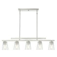 thumbnail image 1 of Satin Nickel Five Light Linear Chandelier from the Calhoun Collection, 1 of 5