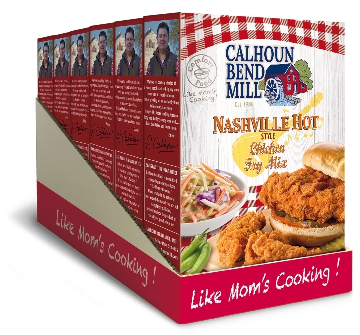 Calhoun Bend Mill Nashville Hot Style Crispy Fry Mix 8oz, Southern-Style, Hot & Crunchy Coating, Pack of 6