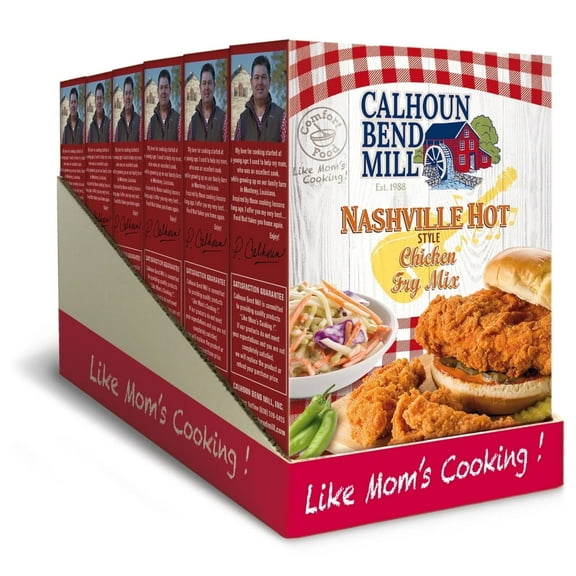Calhoun Bend Mill Nashville Hot Style Crispy Fry Mix 8oz, Southern-Style, Hot & Crunchy Coating, Pack of 6