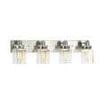 thumbnail image 1 of Calhoun Collection Four-Light Brushed Nickel Clear Glass Farmhouse Bath Vanity Light, 1 of 15