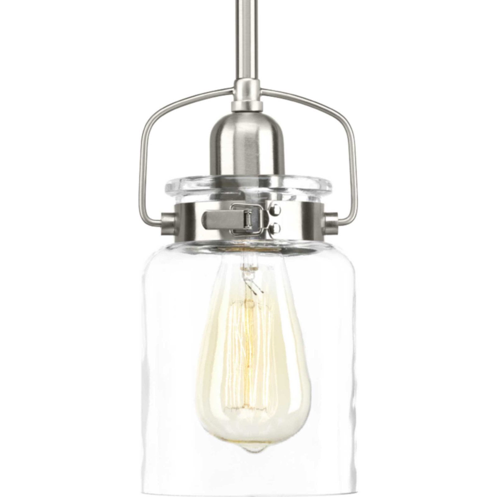 Calhoun Apothecary-Style Glass Jar Pendant Light in Brushed Nickel