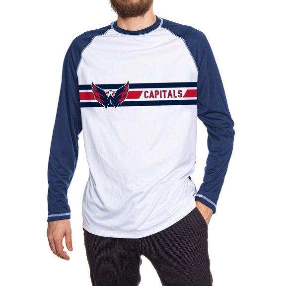Calhoun Mens Officially Licensed NHL Striped Long Sleeve Rashguard