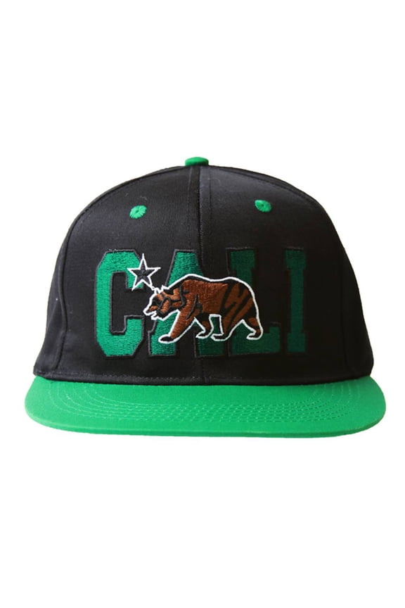 Bear Flatbill Snapback Hat + GT Sweat Wristband- Green