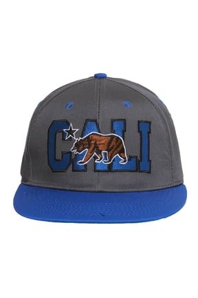 Bear Flatbill Snapback Hat + GT Sweat Wristband - Grey/Blue