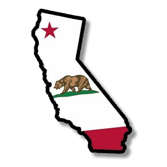 Cali Bear State California Flag Vinyl Sticker Decal - 5" Inches Model: RedB-3804
