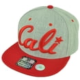 thumbnail image 1 of Cali California Republic 3D Snapback Flat Bill Hat Cap Two Tone Heather Red, 1 of 2