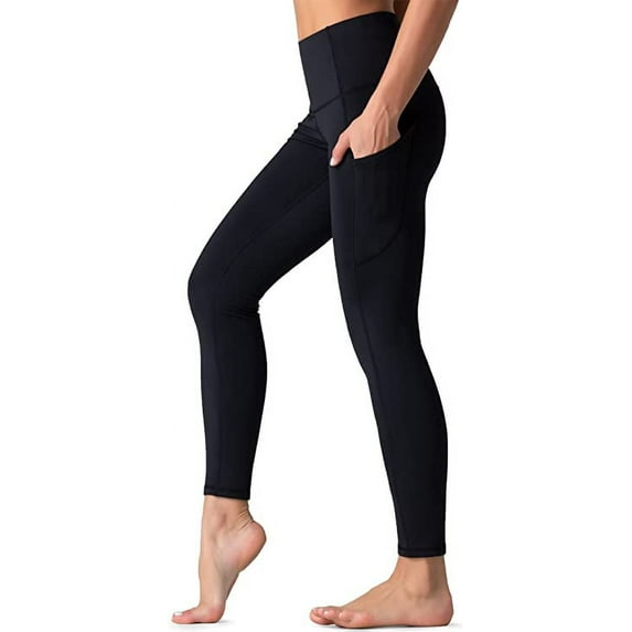 Cali Chic Women's Workout Bottoms Yoga Pants Celebrity High Waist Tummy Control (Medium, Black)
