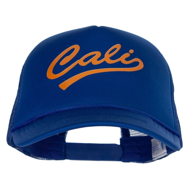 Cali Cursive Heat Transfer Summer Foam Mesh Trucker Cap - Royal OSFM ...