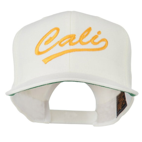 Cali Embroidered Flat Bill Cap - Natural OSFM