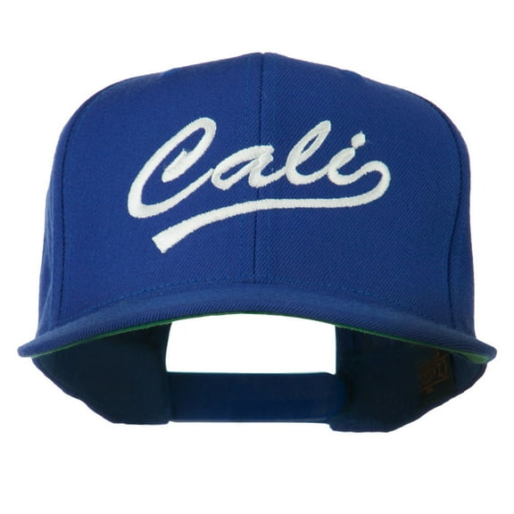 Cali Embroidered Flat Bill Cap - Royal OSFM