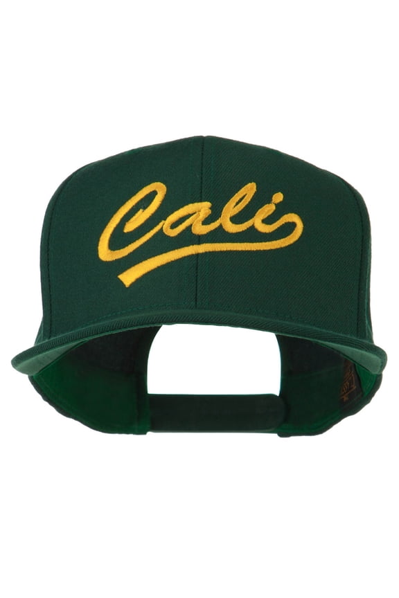 Cali Embroidered Flat Bill Cap - Spruce OSFM