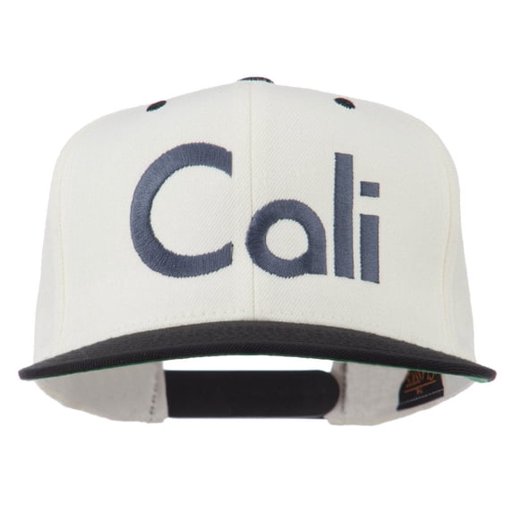 Cali Embroidered Snapback Cap - Natural Black OSFM