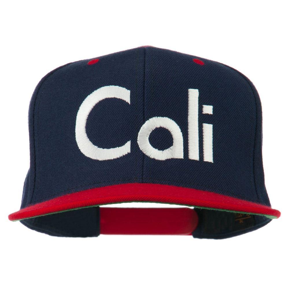 Cali Embroidered Snapback Cap - Navy Red OSFM - Walmart.com