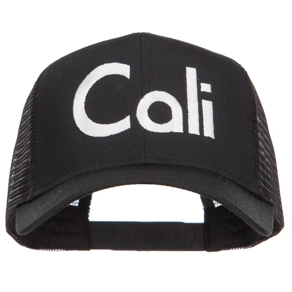 Cali Embroidered Solid Mesh Cap - Black OSFM