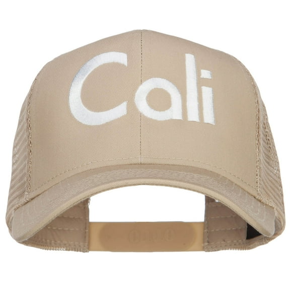 Cali Embroidered Solid Mesh Cap - Khaki OSFM