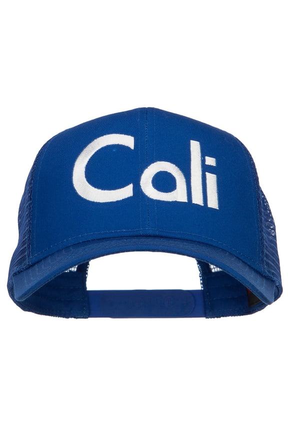 Cali Embroidered Solid Mesh Cap - Royal OSFM