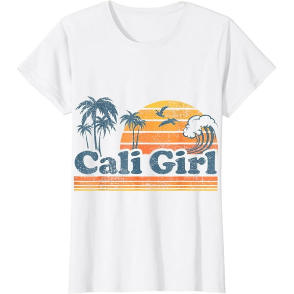 Cali Girl California Beach Summer Vacation Vintage 70s Retro T-Shirt