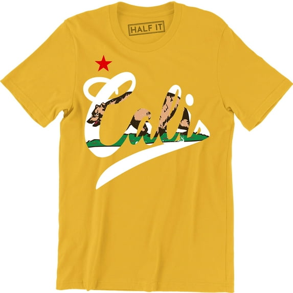 Cali Life Brown Grizzly Bear California Men's Gift CA State T-Shirt