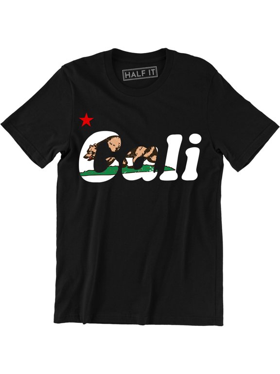 Cali Life Brown Grizzly Bear California Men's Gift CA State Tee Shirt