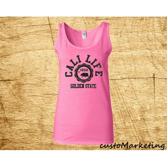 Cali Life california republic Golden State Women's Pink Tank Top Small