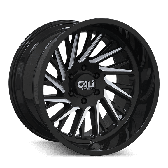 Cali Off-Road Purge-9114 22X12 6X139.7 -51Et 106Cb Gloss Black/Milled Spokes