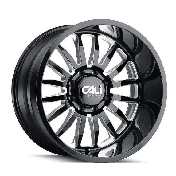 Cali Off-Road Summit-9110 20X12 6X139.7 -51Et 106Cb Gloss Black/Milled Spokes