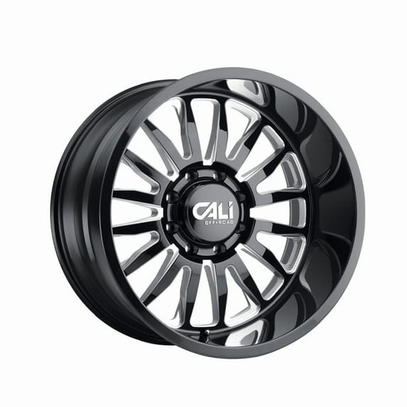 Cali Off-Road Summit-9110 22X12 6X139.7 -51Et 106Cb Gloss Black/Milled Spokes
