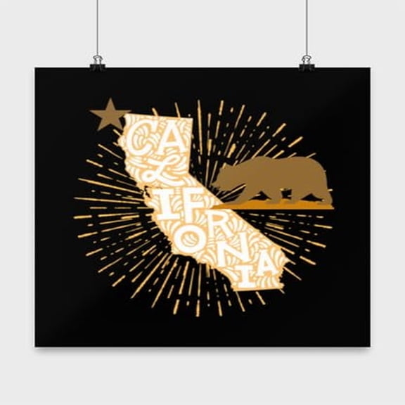 Cali Poster - 13x13 - Wall Decor for Los Angeles Gift