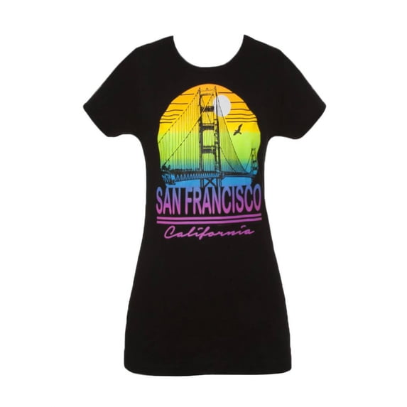 Cali Pride Womens Short-Sleeve T-Shirt - San Francisco Golden Gate - X-Large Black
