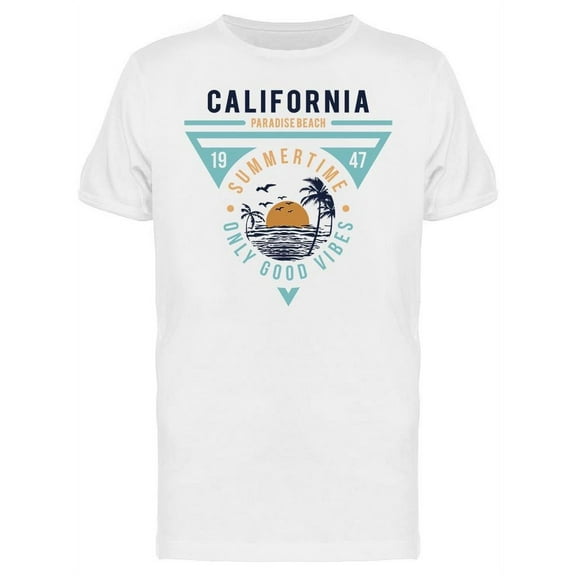 Cali Summer Time Paradise Beach T-Shirt Men -Image by Shutterstock, Male Large