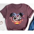 thumbnail image 1 of Cali Sunset Shirt: Retro California Heart Palm Tree Graphic Tee SWEATSHIRT All Size S-5XL, 1 of 5