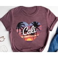 thumbnail image 1 of Cali Sunset Shirt: Retro California Heart Palm Tree Graphic Tee TSHIRT All Size S-5XL, 1 of 5