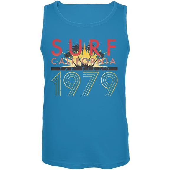 Cali Surf 1979 Turquoise Adult Tank Top