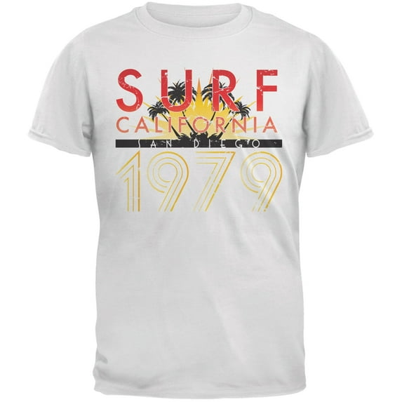 Cali Surf 1979 White Adult T-Shirt - X-Large