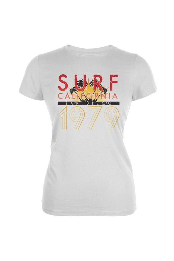 Cali Surf 1979 White Juniors Soft T-Shirt - Small