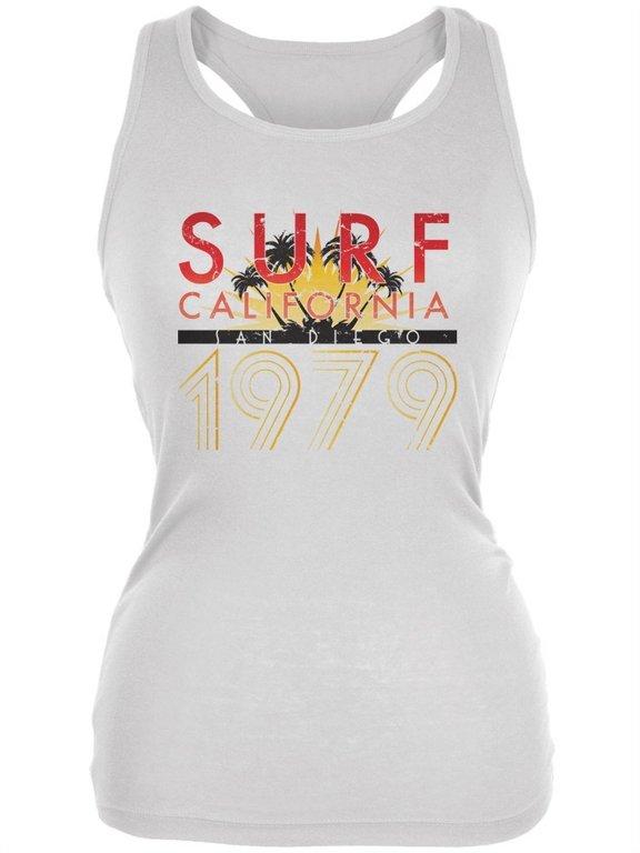 Cali Surf 1979 White Juniors Soft Tank Top - Small