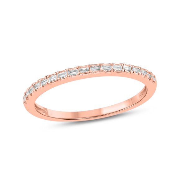 Cali Trove 1/10 Ct Natural Diamond Band Ring for Women in Solid 10KT Gold Stackable Anniversary Graduation Jewelry Gift for Her