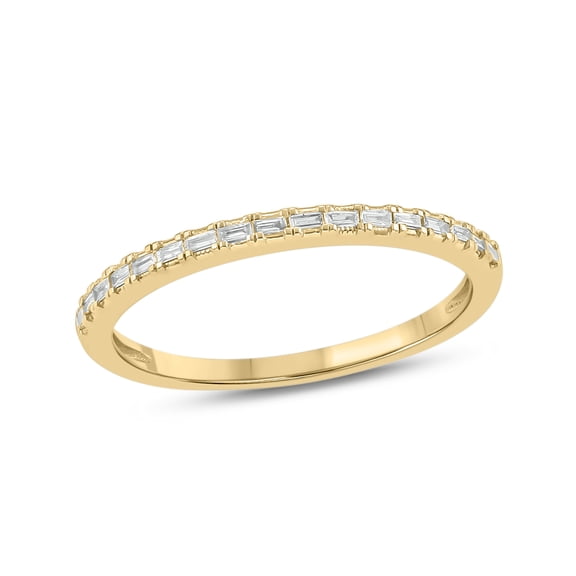 Cali Trove 1/10 Ct Natural Diamond Band Ring for Women in Solid 10KT Gold Stackable Anniversary Graduation Jewelry Gift for Her