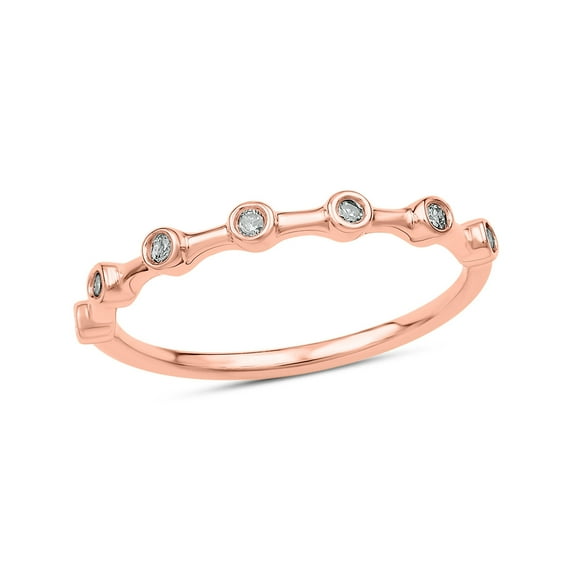 Cali Trove 1/10 Ct Natural Diamond Stackable Band Ring for Women in 925 ...