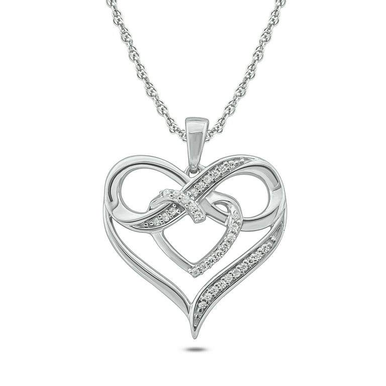10k Yellow Gold Clear CZ Heart with Infinity Pendant 10k Yellow Gold Clear CZ Heart with Infinity Pendant